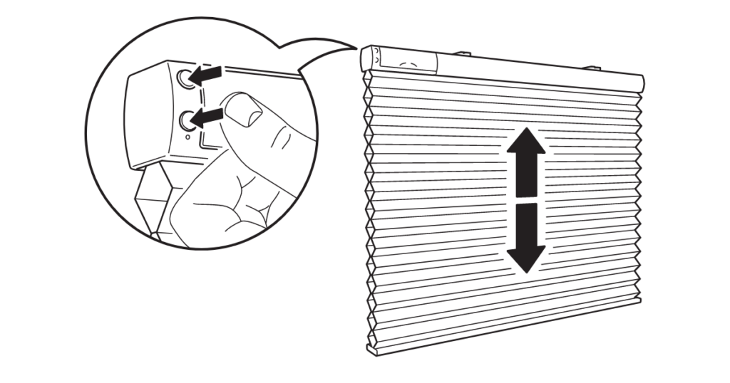 IKEA 電動ブラインド「トレダンセンTREDANSEN」設定のコツ
希望する下限の位置を設定する画像